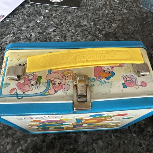 Vintage 1986 POPPLES Metal Lunch Box with Thermos Blue ALADDIN - Picture 3 of 10
