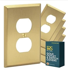 Rio Salto Gold Outlet & Switch Covers 5-Pack New
