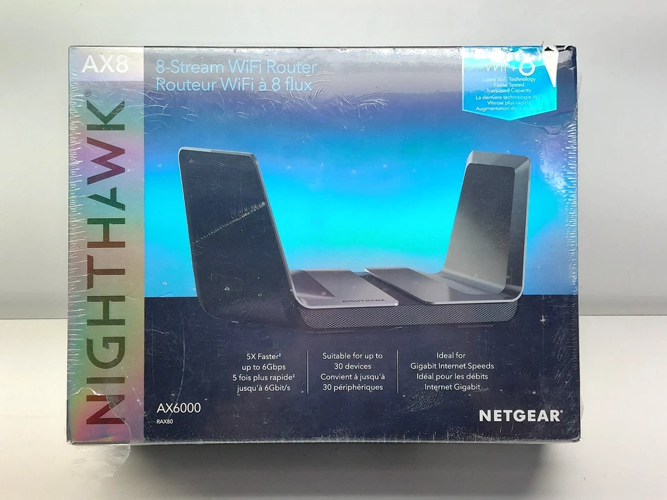 Netgear Nighthawk 8-Stream WiFi 6 Router AX8 AX6000 RAX80-100CNS - Image 2 of 4