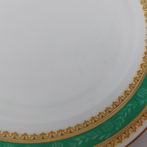Plato lateral platillo taza con patas a rayas verdes Grafton China Trio x4 azucarero años 30 - Imagen 7 de 23