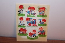 Raggedy Ann  Andy vintage sticker Sheet Hallmark Ambassador 1980 Bobbs-Merrill