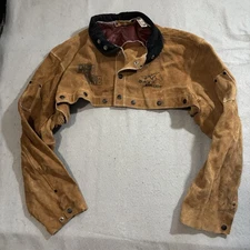 Black Stallion Welding Cape Sleeve XL Cowhide Leather Work Jacket Fresno Barnes