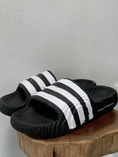 adidas Men's Black/White 3-Stripes Logo Slide Sandals Slip-On Size 12