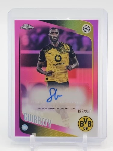 SERHOU GUIRASSY 2025-26 TOPPS CHROME UEFA PINK AUTO /250 #CA-GU BVB Q4193