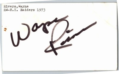 1960's -Wayne Rivers- Signed/Autograph/Auto Postcard Boston Bruins NHL