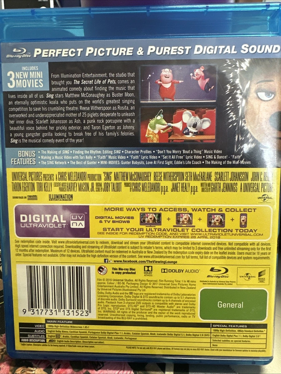 Sing (Special Edition, Blu-ray, 2016)