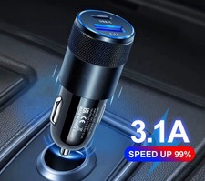 Fast Car Charger 2 USB Port For Iphone Samsung Cigarette Lighter Socket Adapter