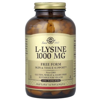 Solgar L-Lysine Free Form 1,000 mg 250 Tabs Wellness