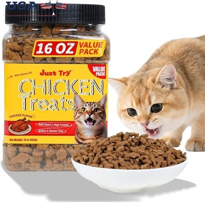 Premium Cat Treats Grain-Free Hypoallergenic Dental Care Crunchy Snacks Training