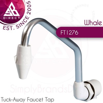 Whale FT1276 Tuck-Away Ein/Aus Wasserhahn Für Marine Boote Wohnmobil Weiß Neu