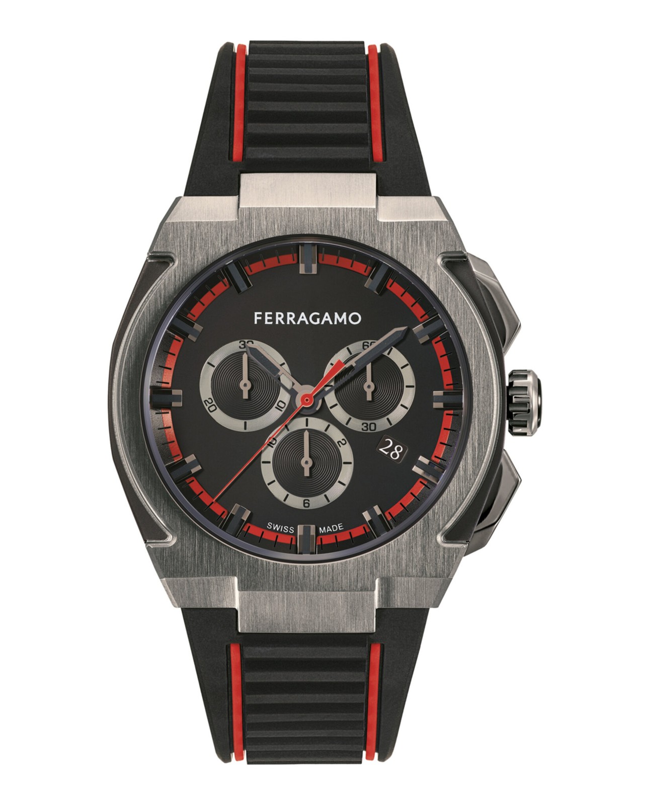 Ferragamo Mens  Gun 43mm Strap Fashion Watch