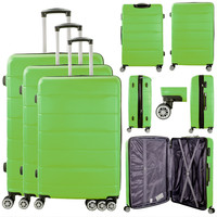 Set of 3 ABS Hard Shell Travel Suitcase Family TraveL Durable Luggage Sets HC-24