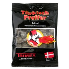 (12,50€/1kg) Trimex Türkisch Pfeffer, Salmiak-Lakritz-Bonbons, 100g Beutel