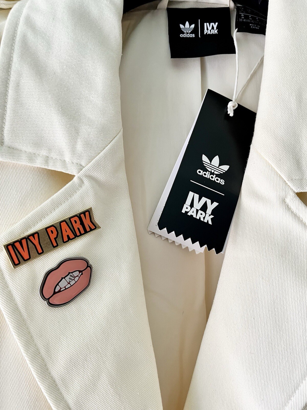 Adidas Originals/Ivy Park Beyonce Collection Military Suit Jacket Cream Size Med image 8