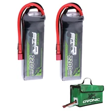 2X 2200mah 11.1V 3S Lipo Battery T with Lipo Safe Bag Fireproof Explosionproof