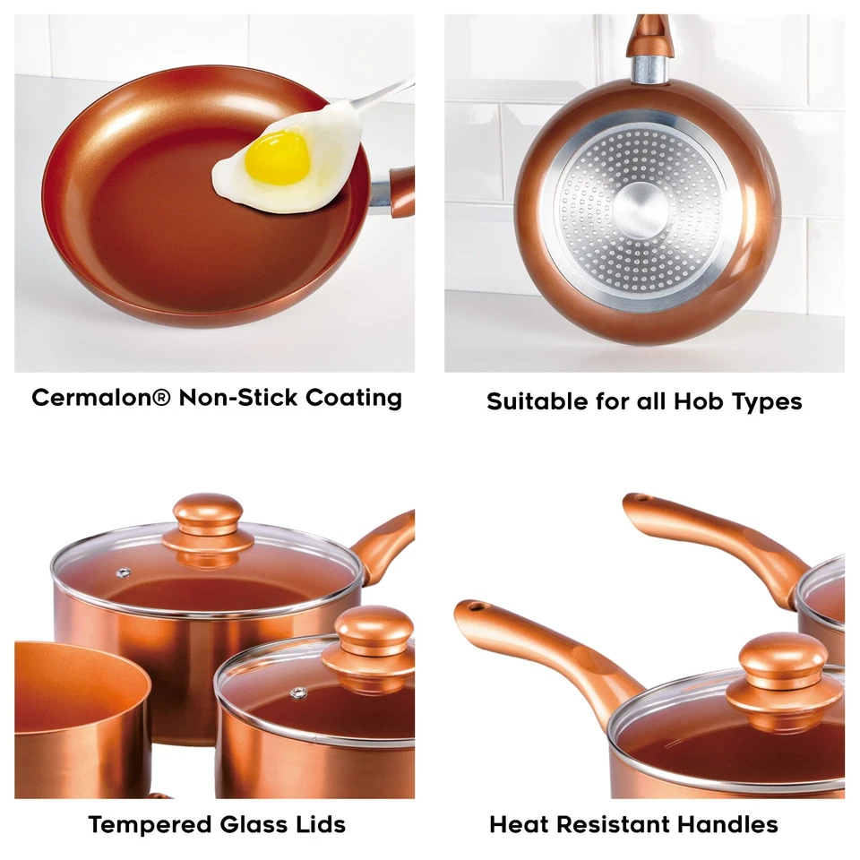 Cermalon Copper 5 Piece Pan Cookware Set - Image 3 of 4