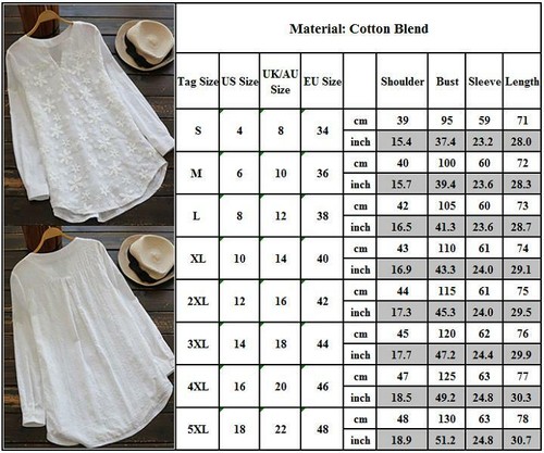 Women's Lace Blouse Casual Loose Baggy Tunic Tops Long Sleeve T-Shirts Plus Size - Bild 2 von 15