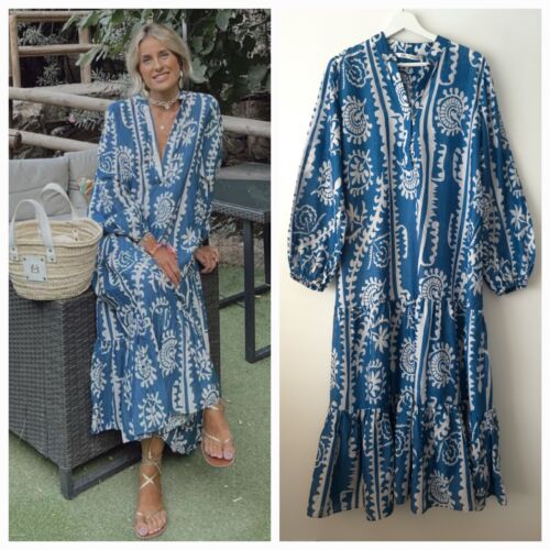Zara Printed Cotton Midi Tunic Dress Size L Large 12 14 Oversized