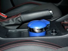 Auto Aschenbecher mit Deckel LED zweigeteilt blau Zigarettentöter Kippentöter