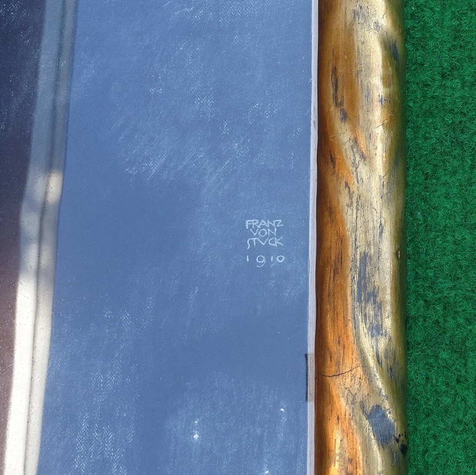 Franz Hanfstaengl Paar in der sternenklaren Nacht Franz von Stuck 1910 in Rahmen - Bild 4 von 4