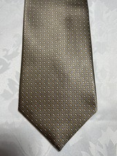 IKE BEHAR Men's 100% Silk Tie~ USA Made~Geometric~ Gold/Blue/White~ 4" x 60"
