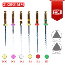 6Pcs Dental Endo Rotary Files X-Pro Gold Taper NITI Root Canal Files 21/25/31MM