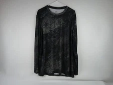 Realtree Mens Camouflage Long Sleeve 2XL tshirt Black Fishing Hunting Camo Camp 