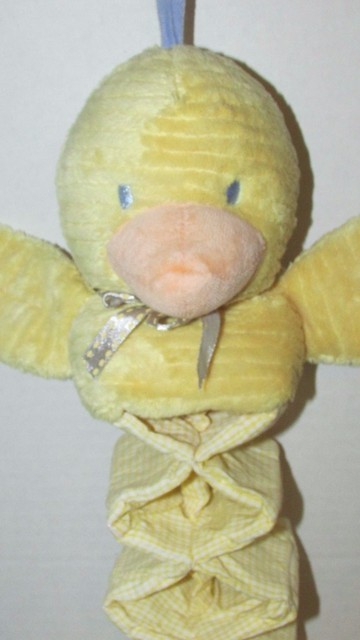 Carters duck ribbed chenille plush gingham accordion body hanging crib musical | eBay