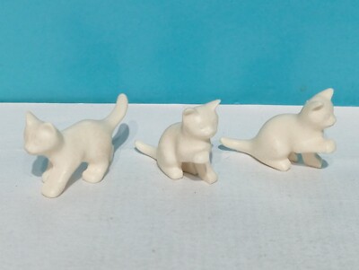 PLAYMOBIL X3 FIGUREN KATZEN BABY WEISSE KÄTZCHEN KATZE BAUERNHOF HAUS MANSION...