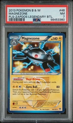 2013 POKEMON B&W PLASMA STORM #46 MAGNEZONE ZAPDOS LEGENDARY BATTLE PSA 7 POP 4!