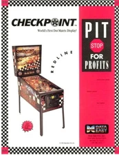 Checkpoint Pinball FLYER 1991 Original Unused Auto Racing Vintage Art Retro  