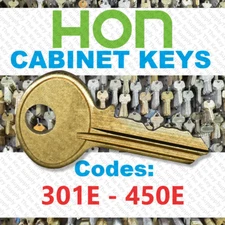 Hon Filing Cabinet Replacement Key Cut Key Code 301E - 450E