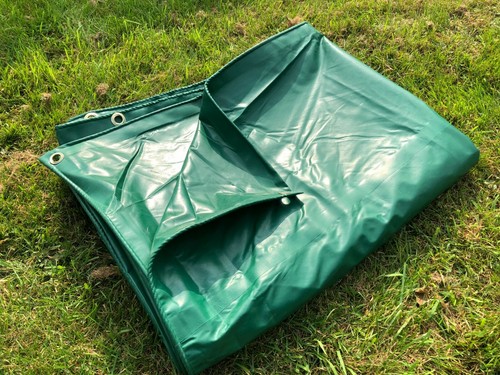 Heavy Duty PVC Tarpaulin Tarp Ground Sheet Thick Waterproof Army Military Green - Picture 2 of 5