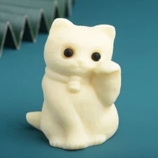 Natural Genuine Tagua Nut cat Hand Carved Decoration healing 1pc