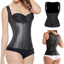 US Women Latex Vest Waist Trainer Cincher Chaleco Fajas Colombianas Reductoras