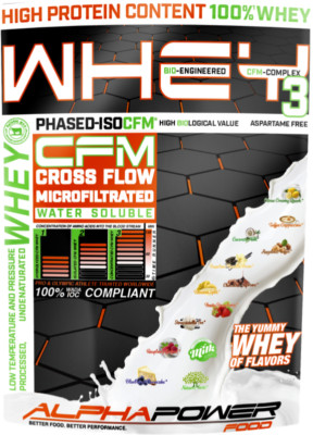 ALPHAPOWER FOOD  CFM 100% Whey Protein 3-Complex 500 g Beutel