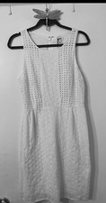 Old Navy White Fitted Eyelet Dress SZ 8 EUC