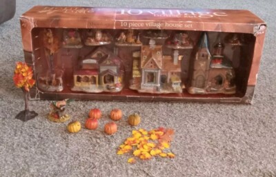 Holiday Time Thanksgiving Village House Set The Pumpkin Place 10