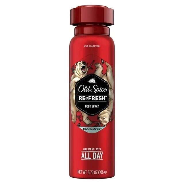 Old Spice Bearglove Refresh Body Spray for Men Bear Glove 3.75oz