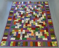Christmas Snowmen Flannel American Made Upcycled Cotton Whimsical Lap Quilt