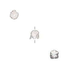 6 Sterling Silver 5.5x5mm Bell Flower Bead Caps to Fit 5-6mm Beads