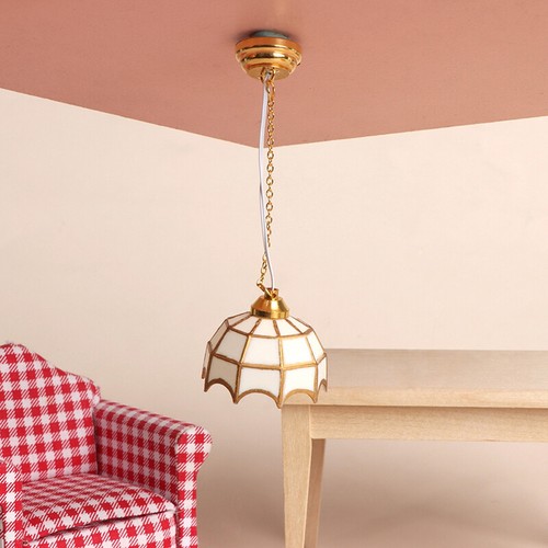 1:12 Dollhouse Mini Chandelier Ceiling Lamp LED Lamp Wall Lamp Doll Decor Toy - Picture 6 of 12