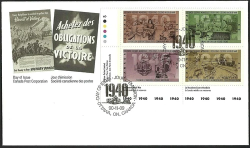 Canada   # 1301a LLpb    " SECOND WORLD WAR "        Brand New  1990  Issue