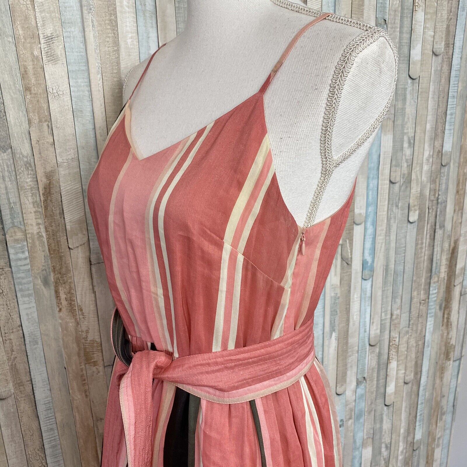 Apiece Apart 2 Pink Striped Linen Marjana Tiered … - image 5