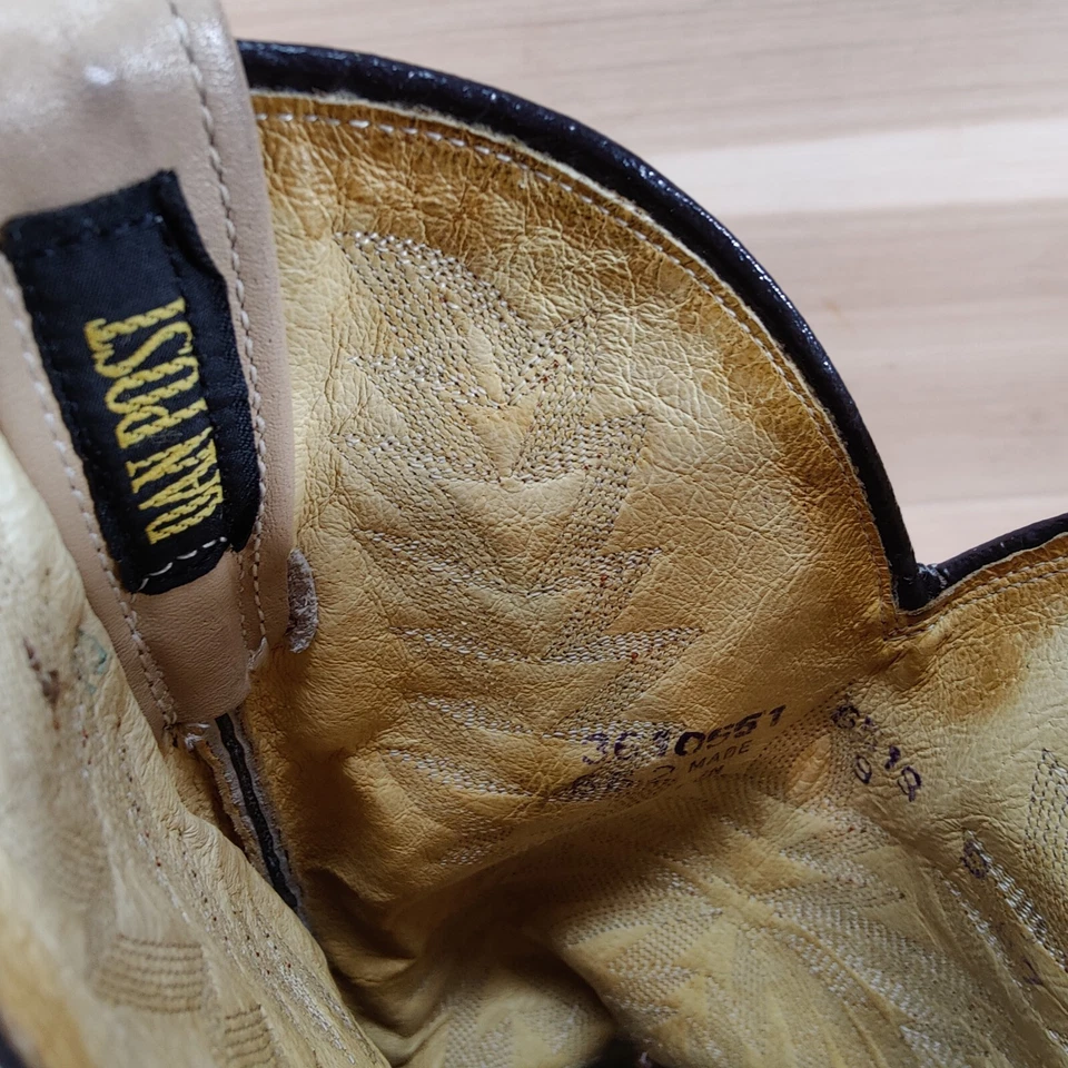 Botas Vaqueras Iguana Exóticas Dan Post De Colección Hombres 9 Beige Amarillo Lagarto Occidental Foto 2 de 4