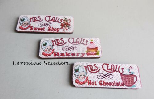 DOLLHOUSE MINIATURE ~ CHRISTMAS ~ MRS. CLAUS HOT CHOCOLATE SIGN - Picture 2 of 2