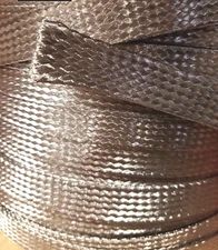1" Stainless Steel FLAT Ground Braid Sleeving 304  WIRE COVER PROTECTION - 10 FT