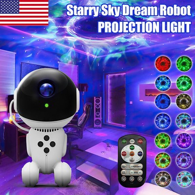 Robot Black Hole Galaxy Projector Night Light Starry Sky Lamp w/ Remote Control