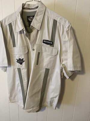 Harley Davidson Mens Dress Up Button Up Short Sleeve Shirt 3XL Tan Color | eBay Harley Davidson Mens Dress Up Button Up Short Sleeve Shirt 3XL Tan Color | eBay