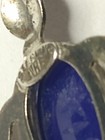 Vtg WRE Sterling Blue Scarab Turtle Pendant Jelly Belly Shell WE Richards — photo 4